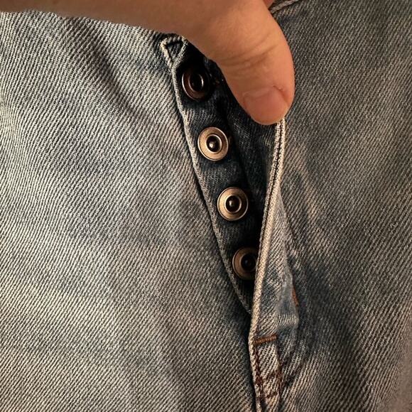 Madewell Low Slung Straight Jeans Light Wash NWT Size 29 Button Fly‎ - Picture 5 of 10